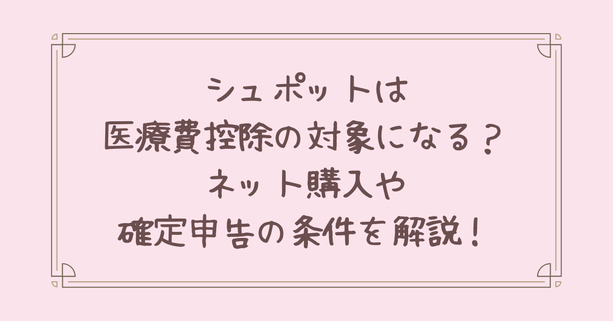 シュポット 医療費控除